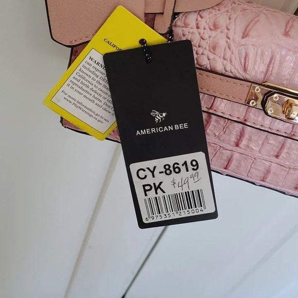 NWT Pink American Bee Purse with crossbody removable strap - Picture 6 of 14